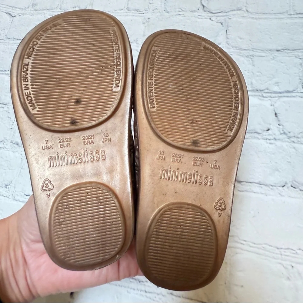 Mini Melissa + Campana Rose Gold Sandals